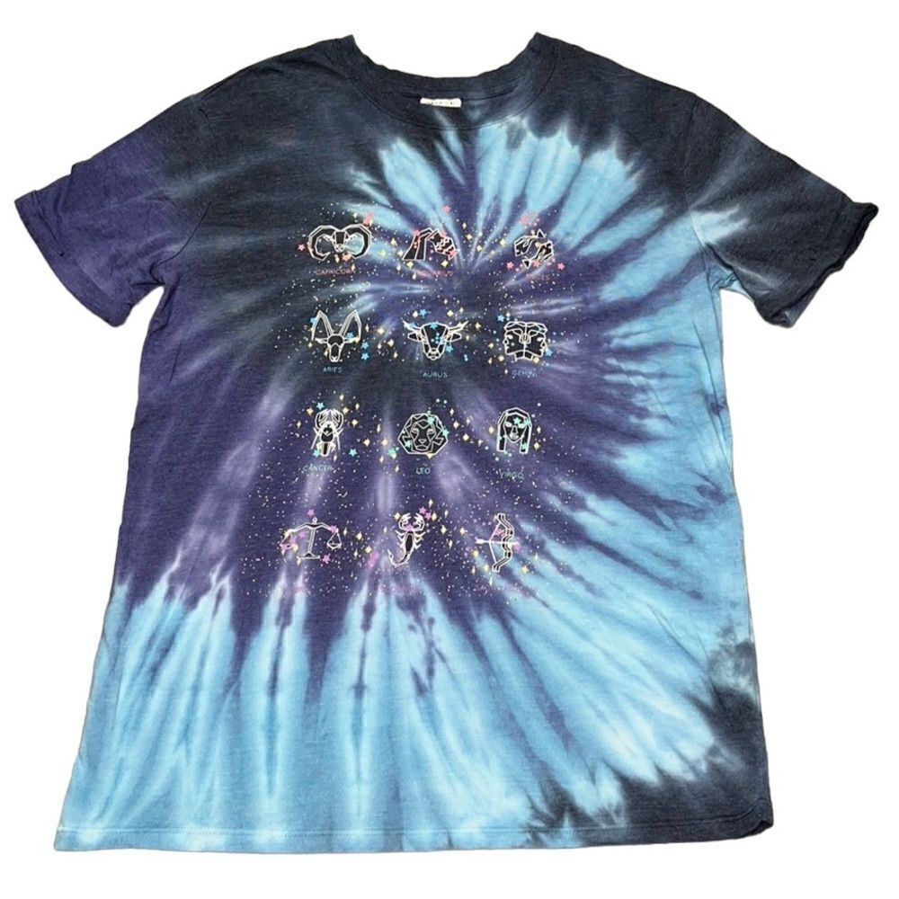Self Esteem Tie-Dye Zodiac Print T-Shirt